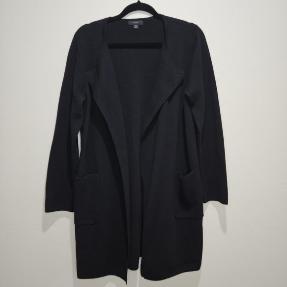 J. Crew Juliette Collarless Sweater Blazer Open Cardigan Women's Medium Black - Picture 6 of 15